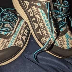 Ariat Outpace CT Turquoise Aztec Composite Toe Safety Shoe W's Size 7B (M Width)